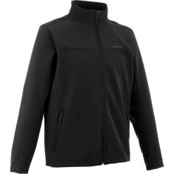 Kurtka Softshell trekkingowa - TREK 100 WINDWARM - męska. Czarne kurtki męskie FORCLAZ, m, bez wzorów, z elastanu, bez kaptura. Za 119,99 zł.