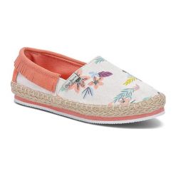Espadryle damskie: Espadryle w kolorze kremowo-pomarańczowym ze wzorem