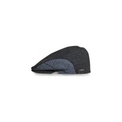Szary kaszkiet/czapka w jodełkę z nausznikami G16. Szare czapki męskie Modini Moda Męska, bez wzorów, z poliesteru, casualowe. Za 126,00 zł.