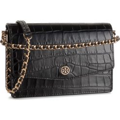Torebka TORY BURCH - Robinson Embossed Mini Shoulder Bag 58333 Black 001. Czarne torebki klasyczne damskie Tory Burch, bez wzorów, ze skóry, wizytowe, bez dodatków. Za 1529,00 zł.