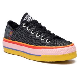 Tenisówki CONVERSE - Cast Lift Ox 564994C Black/White/Coastal Pink. Czarne półbuty damskie Converse, z gumy. W wyprzedaży za 259,00 zł.