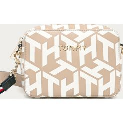 Tommy Hilfiger - Torebka. Brązowe listonoszki damskie TOMMY HILFIGER, w paski, ze skóry ekologicznej, na ramię, małe, bez dodatków. Za 449,90 zł.