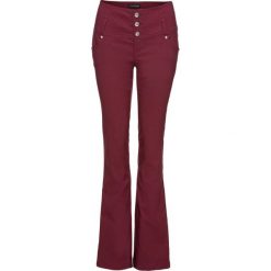 Spodnie z bengaliny ze stretchem bonprix czerwony klonowy. Czerwone spodnie z wysokim stanem bonprix. Za 129,99 zł.
