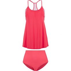 Tankini z dłuższym topem (2 części) bonprix różowo-biały. Różowe stroje kąpielowe damskie bonprix, bez wzorów. Za 134,99 zł.