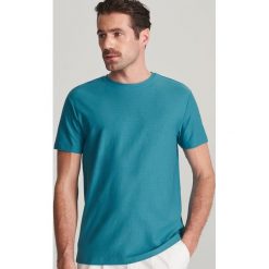 Gładki t-shirt - Turkusowy. Niebieskie t-shirty męskie Reserved, s, bez wzorów, bez kołnierzyka. Za 39,99 zł.