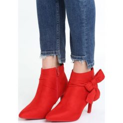 Czerwone Botki Originality. Czerwone botki damskie Born2be, ze szpiczastym noskiem, bez obcasa, na obcasie, na zamek. Za 139,99 zł.