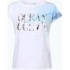 Marc Cain Sports - T-shirt damski, biały. Białe t-shirty damskie Marc Cain Sports, z nadrukiem, z bawełny, eleganckie, bez kołnierzyka. Za 699,95 zł.