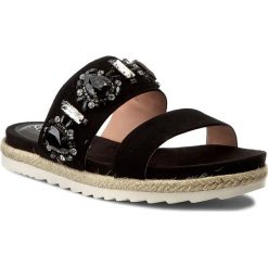 Espadryle SCA'VIOLA - ZJ107 Black. Czarne espadryle damskie Sca'viola, bez wzorów, ze skóry, bez obcasa. W wyprzedaży za 229,00 zł.