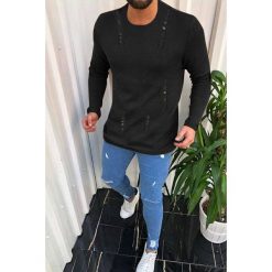 Bluzka męska RODNEY BLACK. Czarne t-shirty męskie IVET, m, bez wzorów, bez kołnierzyka. W wyprzedaży za 79,00 zł.