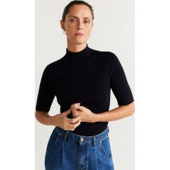 Mango - T-shirt Almansa. Niebieskie bluzki damskie Mango, s, bez wzorów, z wiskozy, z golfem. W wyprzedaży za 59,90 zł.