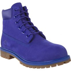 Timberland niebieskie 6 In Premium Wp Boot A1MM5. Niebieskie glany damskie Timberland, na imprezę, na zimę, ze skóry, klasyczne, na wysokim obcasie, bez zapięcia. W wyprzedaży za 549,00 zł.