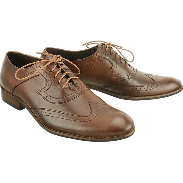 FABER F6210 K-22 brązowy, półbuty wizytowe męskie. Pomarańczowe buty wizytowe męskie Faber, bez wzorów, ze skóry, wizytowe, bez zapięcia. Za 249,00 zł.