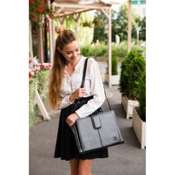Skórzana aktówka damska PAOLO PERUZZI GA153 czarna - Czarny. Czarne aktówki damskie Paolo Peruzzi, w paski, ze skóry, eleganckie, duże, bez dodatków. Za 379,99 zł.