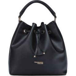 Trussardi Jeans T-Easy Small Torebka Czarny. Czarne torebki klasyczne damskie Trussardi Jeans, w paski, z jeansu, bez dodatków. Za 650,95 zł.