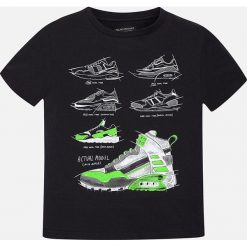 Mayoral - T-shirt dziecięcy 128-172 cm. Czarne t-shirty męskie marki Mayoral, z nadrukiem, z elastanu, z okrągłym kołnierzem. Za 59,90 zł.