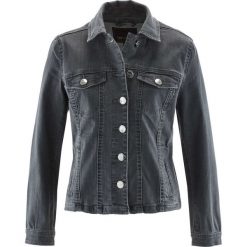 Kurtka bonprix szary denim. Szare kurtki damskie marki bonprix, bez wzorów, z denimu, długie, bez kaptura. Za 109,99 zł.