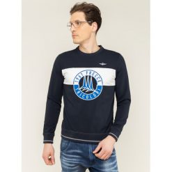 Bluza Aeronautica Militare 201FE1464F397. Niebieskie bluzy męskie Aeronautica Militare, m, bez wzorów, z elastanu, bez kołnierzyka, bez rękawów, bez kaptura. W wyprzedaży za 359,00 zł.