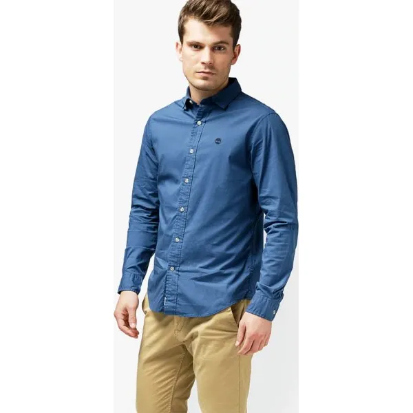 Timberland Koszula Ls Eastham River Stretch Poplin Fitted , granatowy, rozmiar M. Niebieskie koszule męskie Timberland, m, bez wzorów, z elastanu, klasyczne, z klasycznym kołnierzykiem, bez rękawów. W wyprzedaży za 229,99 zł.
