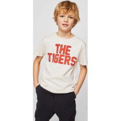 Mango Kids - T-shirt dziecięcy Tiger 110-164 cm. Szare t-shirty chłopięce marki Mango Kids, l, z nadrukiem, z bawełny, z okrągłym kołnierzem. W wyprzedaży za 19,90 zł.