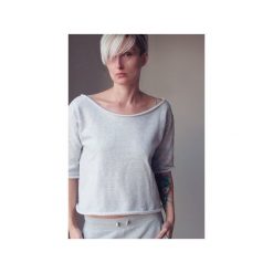 Krotki rękaw szara gruba bez. Szare bluzy damskie One mug a day, z bawełny, klasyczne, bez kaptura. Za 99,00 zł.