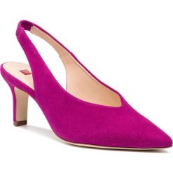 Sandały HÖGL - 7-106762 Fuchsia 4200. Fioletowe klapki damskie HÖGL, bez wzorów, ze skóry, bez obcasa, na obcasie. W wyprzedaży za 399,00 zł.
