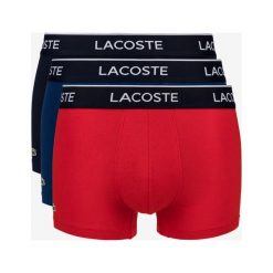 Lacoste 3-pack Bokserki Czarny Niebieski Czerwony. Czerwone bokserki męskie Lacoste, bez wzorów, z elastanu. Za 180,95 zł.