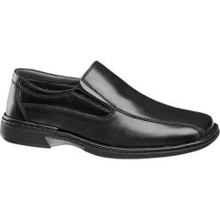 Półbuty męskie Claudio Conti czarne. Czarne buty wizytowe męskie Claudio Conti, bez wzorów, ze skóry, eleganckie, bez zapięcia. Za 159,90 zł.