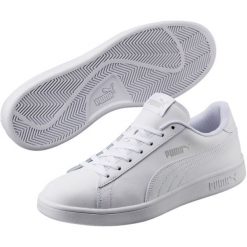 Puma Buty Smash v2 L White 43. Białe buty sportowe męskie Puma, z zamszu, bez zapięcia, tenisowe. W wyprzedaży za 189,00 zł.