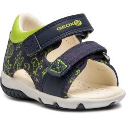 Sandały GEOX - B Sand.Elba B. A B92L8A 01054 C0749 M Navy/Lime. Niebieskie sandały chłopięce Geox, ze skóry ekologicznej, bez zapięcia. W wyprzedaży za 129,00 zł.