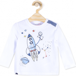 Koszulka. Białe t-shirty chłopięce z długim rękawem marki UP ALL NIGHT, z bawełny. Za 19,90 zł.