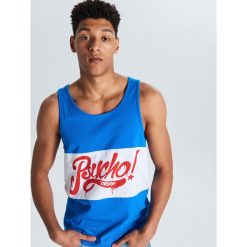 Tank top Psycho - Niebieski. Niebieskie t-shirty męskie Cropp, s, bez wzorów, bez kołnierzyka. Za 39,99 zł.