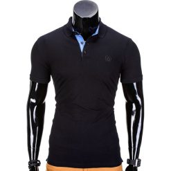 Koszulka męska polo bez nadruku S837 - czarna. Czarne koszulki męskie Ombre Clothing, s, z nadrukiem, klasyczne, bez rękawów. Za 19,00 zł.