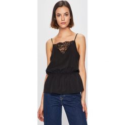 Vero Moda - Top. Czarne bluzki damskie Vero Moda, na co dzień, s, w koronkowe wzory, z lyocellu, casualowe, bez kołnierzyka, bez rękawów. W wyprzedaży za 59,90 zł.