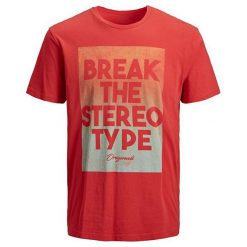 Jack&Jones Koszulka męska Zap Tee Ss Crew Neck Fiery Red Slim (rozmiar L). Czerwone koszulki męskie Jack&Jones, m, bez wzorów, bez kołnierzyka, bez rękawów. W wyprzedaży za 59,00 zł.