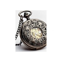 AŻUR II (SILVER) WHITE HAND zegarek wisiorek na łańcuszku. Szare zegarki damskie Drobiny czasu, ze stali. Za 229,00 zł.