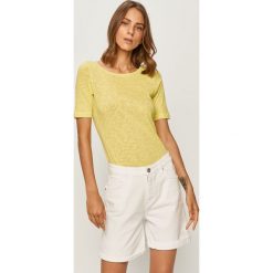 Marc O'Polo - T-shirt. Zielone bluzki damskie Marc O'Polo, xs, bez wzorów, z bawełny, z okrągłym kołnierzem. W wyprzedaży za 119,90 zł.