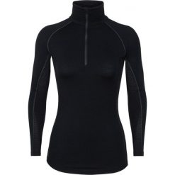 Icebreaker bluzka Wmns 200 Zone LS Half Zip, Black/Mineral, S. Czarne koszulki damskie termoaktywne Icebreaker, s, bez wzorów, z wełny, bez kołnierzyka, z długim rękawem, długie, bez kaptura, outdoorowe. W wyprzedaży za 269,00 zł.
