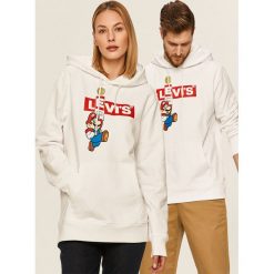 Levi's - Bluza X SUPER MARIO. Białe bluzy damskie Levi's®, s, z nadrukiem, z bawełny, bez rękawów, z kapturem. W wyprzedaży za 259,90 zł.