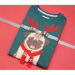 T-shirt ze świątecznym motywem - Turkusowy. Niebieskie t-shirty męskie Reserved, xl, bez wzorów, wizytowe, bez kołnierzyka. Za 49,99 zł.