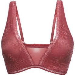 Biustonosz bustier bonprix dymny malinowy. Różowe biustonosze sportowe damskie bonprix, w koronkowe wzory, z koronki. Za 21,99 zł.