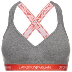 Biustonosz top Emporio Armani Underwear 163995 9A317 06749. Szare biustonosze Emporio Armani Underwear, bez wzorów, z elastanu. W wyprzedaży za 129,00 zł.