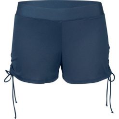 Szorty kąpielowe z figami wewnętrznymi bonprix ciemnoniebieski. Niebieskie stroje kąpielowe damskie bonprix, bez wzorów. Za 59,99 zł.