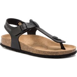 Sandały GRÜNLAND - Sara SB-0006-70 Nero. Czarne klapki damskie Grünland, bez wzorów, ze skóry ekologicznej, bez obcasa. Za 219,00 zł.