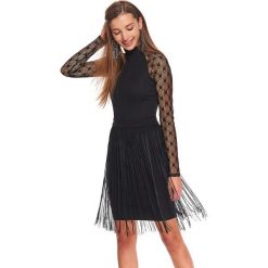 Mini spódniczka damska. Czarne spódniczki damskie Top Secret, na zimę, bez wzorów, z dzianiny, eleganckie, mini, ołówkowe. Za 69,99 zł.