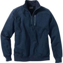 Bluza ze stójką Regular Fit bonprix ciemnoniebieski. Niebieskie bluzy męskie bonprix, s, bez wzorów, ze stójką, bez rękawów, bez kaptura. Za 109,99 zł.