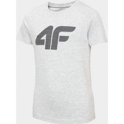 T-shirt chłopięcy (122-164) JTSM200 - chłodny jasny szary melanż. Szare t-shirty chłopięce melanż, z materiału. Za 29,99 zł.