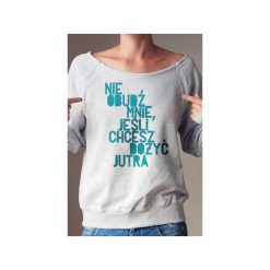 Nie obudź mnie bluza dla matek karmiących. Szare bluzy damskie One mug a day, s, z nadrukiem, z bawełny, bez rękawów, bez kaptura. Za 159,00 zł.