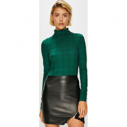 Vero Moda - Bluzka. Szare bluzki z golfem marki Vero Moda, l, z dzianiny, casualowe. Za 69,90 zł.