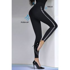 Damskie legginsy push-up Elda. Szare pończochy damskie Basbleu, bez wzorów. Za 103,99 zł.