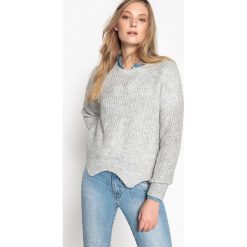Kardigany damskie: Sweter, okrągły dekolt, cienka dzianina
